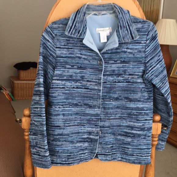 Coldwater Creek Blue Button Up Sweater Jacket - Picture 2 of 11